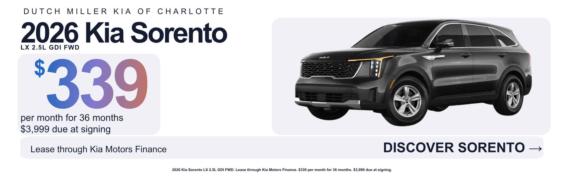 2026 Sorento Lease Special 