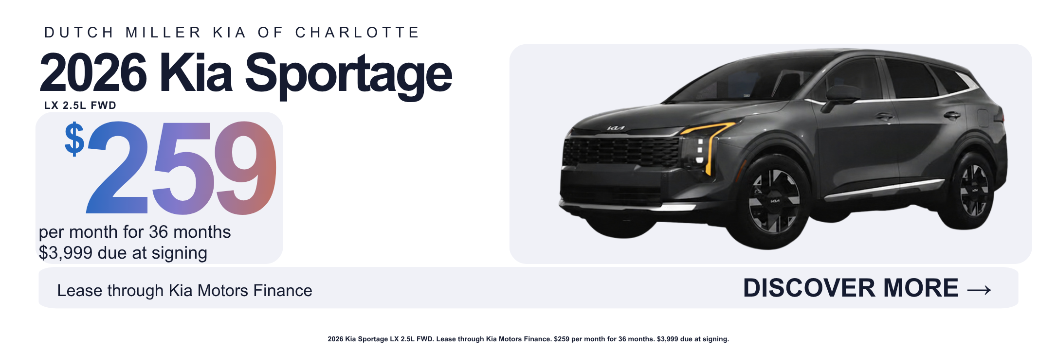 2026 Sportage Lease Special 