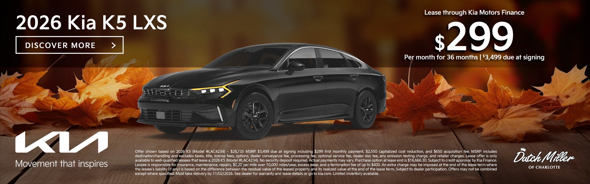 October K5 Lease Offer